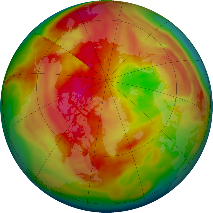 Arctic ozone map for 18 March 2010